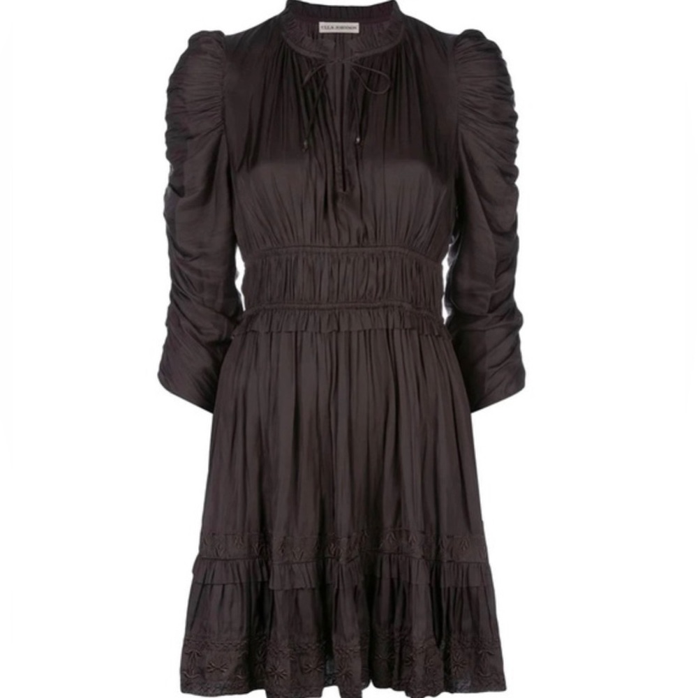 Ulla Johnson Luisa Chocolate Brown Silk Dress Women’s Size 0